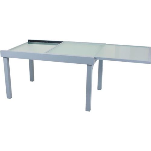 Glastisch >Lola< in grau aus AluminiumWellenglas - 75cm (H)