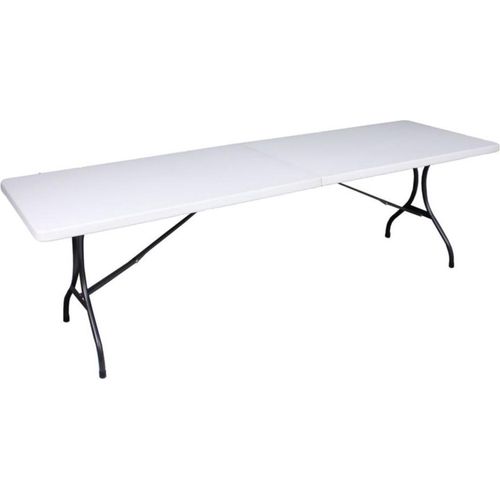 Klapptisch ></noscript>Mufaro< in weiß aus Stahl/Kunststoff - 76x72x244cm (BxHxT)