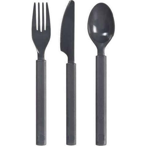 Granite Besteckset Mehrweg Dunkelgrau, 120 Stk (40 Messer, 40 Löffel, 40 Gabeln)