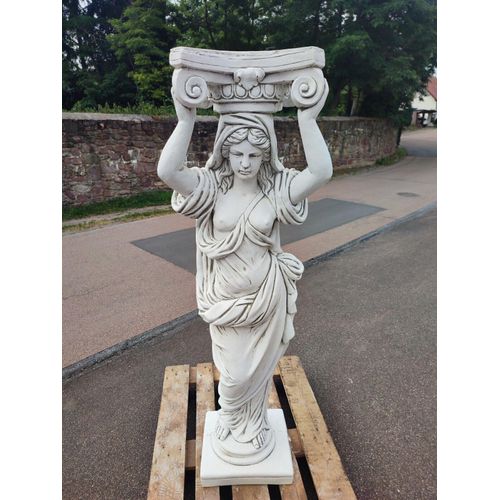 XXL Premium Statue Frau Statuette Stein 155cm hoch Garten Deko Figur Steinfigur