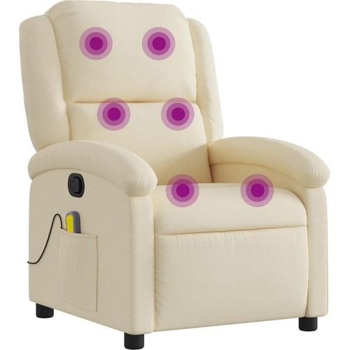 vidaXL Massagesessel Creme Stoff