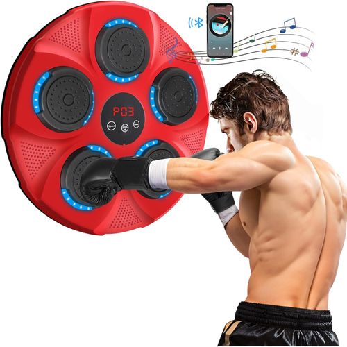 Musik Boxen Maschine, wiederaufladbare Boxen Ausrüstung Wandhalterung, Home Smart Boxing ,Training Digital Boxing für Kinder und Erwachsene Rosa
