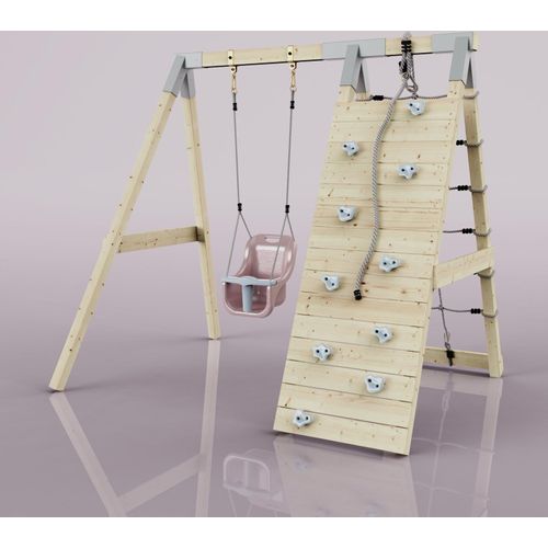 OutdoorToys Klettergerüst Schneehase aus Holz in Rosa Altrosa