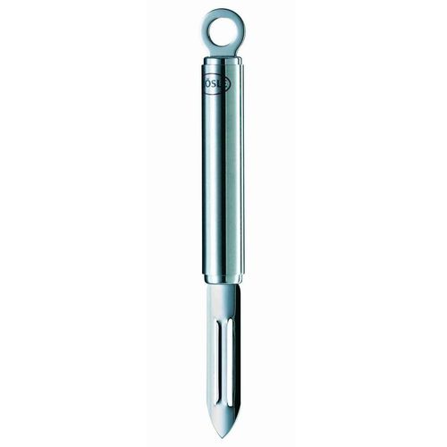 Sparschäler RÖSLE, silber (edelstahlfarben), L:19cm, Edelstahl, Küchenschneider, für Rechts- und Linkshänder, Edelstahl 18/10