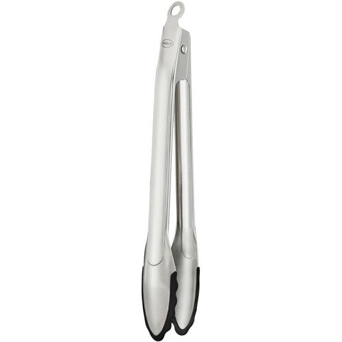 Kochzange RÖSLE, silber (edelstahlfarben), B:4,4cm H:3cm L:32,5cm, Edelstahl 18/10, Silikon, Küchenzangen, Zange zum Kochen und Grillen, Edelstahl 18/10, spülmaschinengeeignet