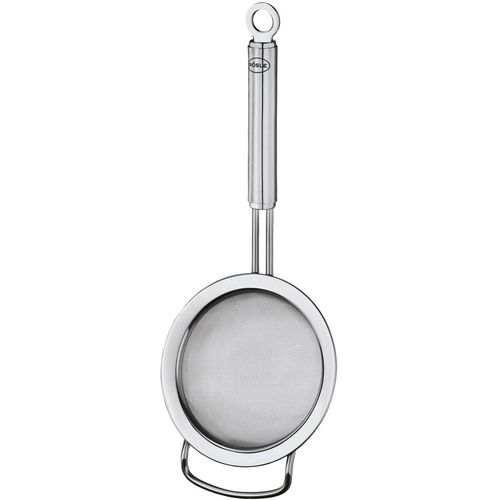 Teesieb RÖSLE, silber (edelstahlfarben), B:8cm H:5cm L:20cm Ø:8cm, Edelstahl 18/10, Küchensiebe, feinmaschiges Sieb für Tee, mit Aufhängeöse, spülmaschinengeeignet