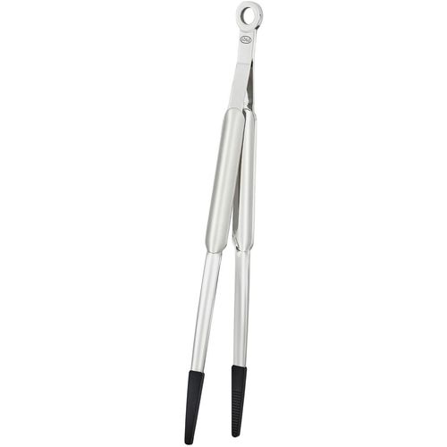 Kochzange RÖSLE, silber (edelstahlfarben), B:6cm H:2cm L:31,2cm, Edelstahl 18/10, Silikon, Küchenzangen, zum Kochen und Grillen, Edelstahl 18/10, spülmaschinengeeignet