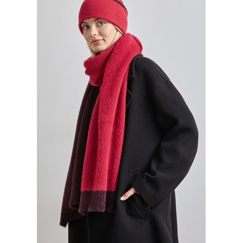 Schal STREET ONE, Damen, Gr. One size, rot (autumn rot), Stoff, 83% Polyamid, 9% Polyacryl, 8% Baumwolle, unifarben, casual, Modetücher, aus softem Materialmix