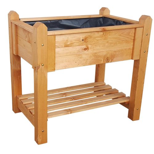 Blumenkasten PROMADINO, braun, B:90cm H:84,5cm T:60cm, Holzwerkstoff, Pflanzgefäße, Kräuterbeet klein, BxTxH: 90x60x84,5 cm
