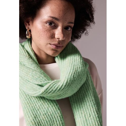 Schal STREET ONE STUDIO, Damen, Gr. One size, grün (patina grün meliert), Stoff, 97% Polyester, 3% Elasthan, unifarben, casual, Modetücher, softer Materialmix