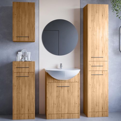 Badmöbel Set mit Spiegel SLIDO artisan eiche