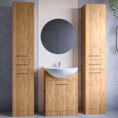 Badmöbel Set mit Spiegel SLIDO MAX artisan eiche