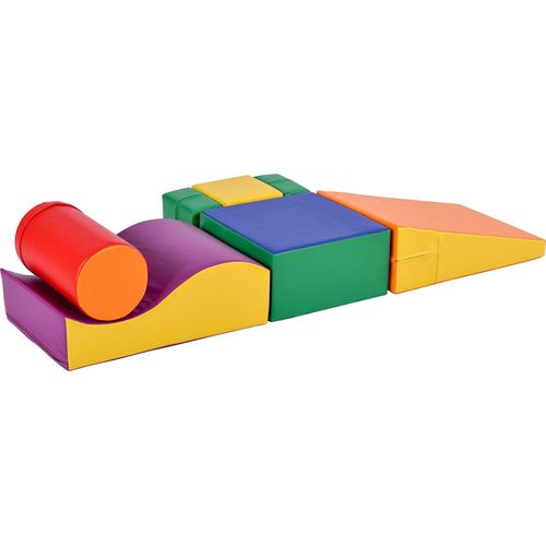 6 TLG Riesenbausteine zum Toben Klettern Großbausteine für Kinder Treppe und Rutsche für Kinder Spielzeug zum Klettern Rutschen und Krabbeln