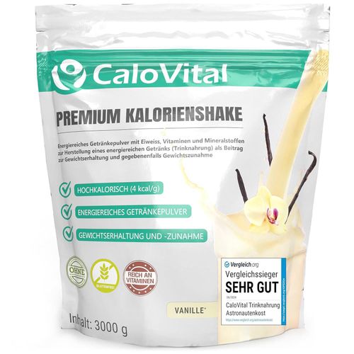 Trinknahrung hochkalorisch für Gewichtszunahme | Kohlenhydrate als Kalorien Shake von CaloVital | Hochdosiert & viele Vitamine (Vanille 3Kg), Pulver