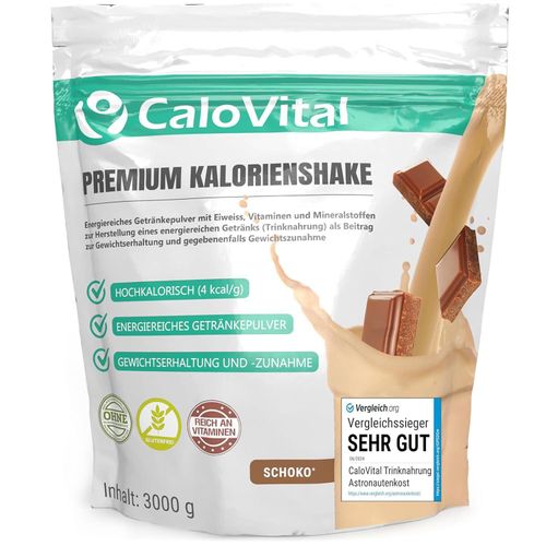 Trinknahrung hochkalorisch für Gewichtszunahme | Kohlenhydrate als Kalorien Shake von CaloVital | Hochdosiert & viele Vitamine Schokolade 3Kg, Pulver