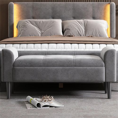Bettbank Polsterbänke mit Armlehne, Bettbänke, Betthocker, Bänke für das Schlafzimmer, Klavierbänke