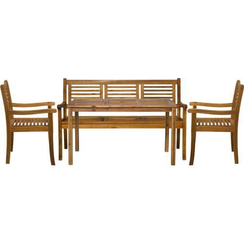 Garten Sitzgruppe massiv Essgruppe Balkon Terrasse Holz Gartenstuhl Gartentisch