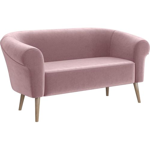 MEBLINI Mini Sofa 2-Sitzer für Wohnzimmer - Mini Lounge für zwei Personen - Küchensofa - Sofa Klein - EMILIA - 2 - Rosa Samt