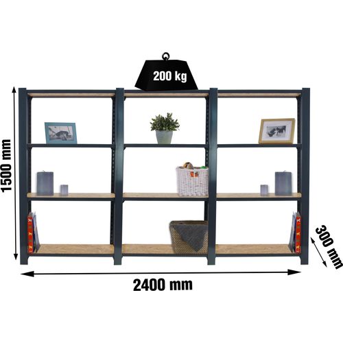 Simonrack Schwerlastregal OFFICLICK 4 8425437127700 anthrazit, braun 240,0 x 30,0 x 150,0 cm