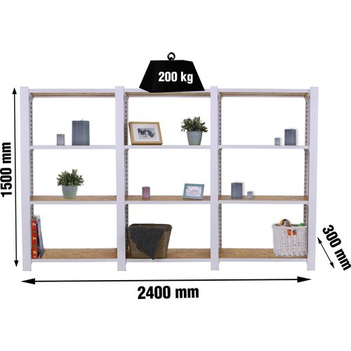 Simonrack Schwerlastregal OFFICLICK 4 8425437127403 weiß, braun 240,0 x 30,0 x 150,0 cm
