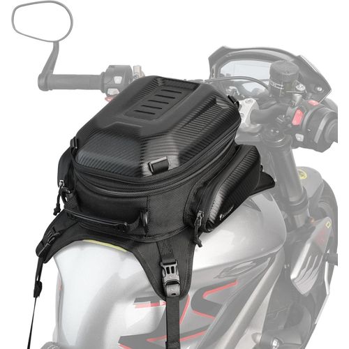 Motorrad Tankrucksack Hartschale Wasserdicht Erweiterbar 15-18L Schwarz