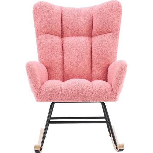 Armlehnstuhl Freizeitstuhl Sessel Schaukelstuhl Massivholzstuhl Einzigartiger Stuhl Wohnzimmerstühle Schlafzimmerstuhl Terrassenstuhl Rosa