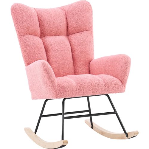 Armlehnstuhl Freizeitstuhl Sessel Schaukelstuhl Massivholzstuhl Einzigartiger Stuhl Wohnzimmerstühle Schlafzimmerstuhl Rosa Terrassenstuhl