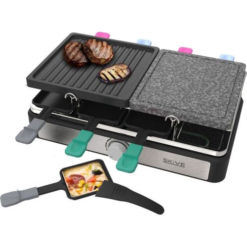 2x Raclette Grill mit Natursteinplatte Tischgrill Partygrill Elektrogrill 16 Personen
