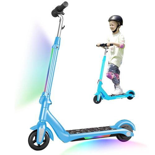 Elektroscooter Kinder mit Langstrecken, bis zu 15km/h Kinderroller, Schnelle Installation zu Tragen E-Roller Für Jugendliche und Kinder Elektroroller Blau
