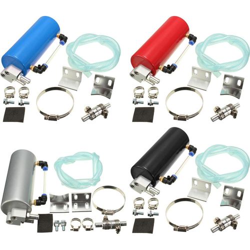 Universal Aluminium Racing Motor Öl Catch Tank CAN Turbo Reservoir Billet Runde - Rot