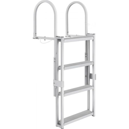 Teleskop-Badeleiter 4 Stufen - Faltleiter für Boot, Yacht und Schiff - 465x605x1400-1705mm - Robuste und sichere Steighilfe