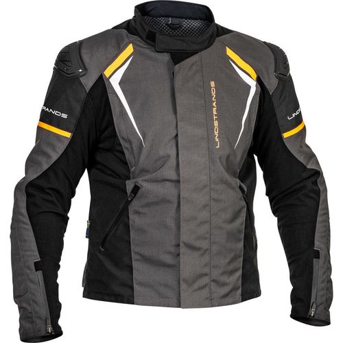 Lindstrands Sandvik wasserdichte Motorrad Textiljacke, schwarz/orange, 46