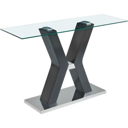 Konsole DKD Home Decor Schwarz Holz Verre trempé Holz MDF 120 x 40 x 76 cm