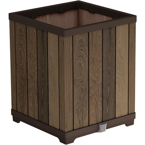 Deco Square Hoher Pflanzkübel 45,5 x 45,5 x 55 cm, Walnuss KETER 261033
