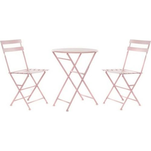 Tisch-Set mit 2 Stühlen DKD Home Decor MB-177410 Rosa 60 x 60 x 75 cm (3 pcs)