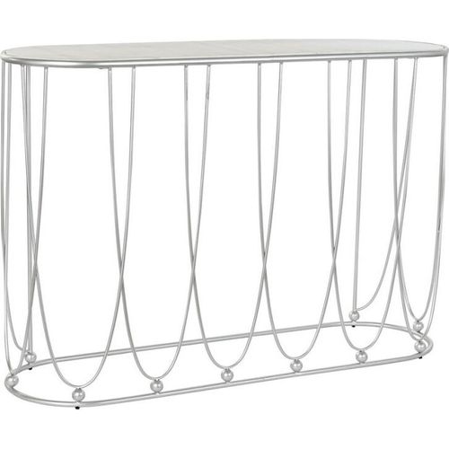 Konsole DKD Home Decor Silberfarben Metall Weiß Marmor 115 x 35 x 78 cm