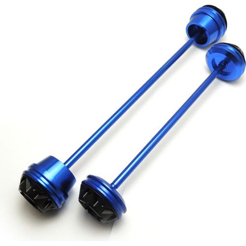 Motorrad Vorder- und Hinterrad Gabel Axle Slider Cap Crash Protector für YAMAHA MT-07 FZ-07 blau