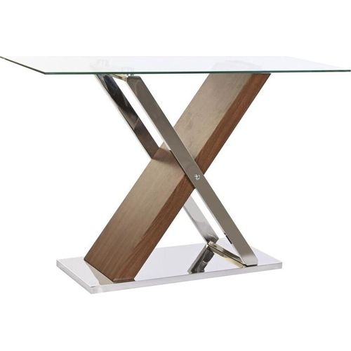 Konsole DKD Home Decor Durchsichtig Silberfarben Dunkelbraun Kristall Stahl 120 x 40 x 75 cm