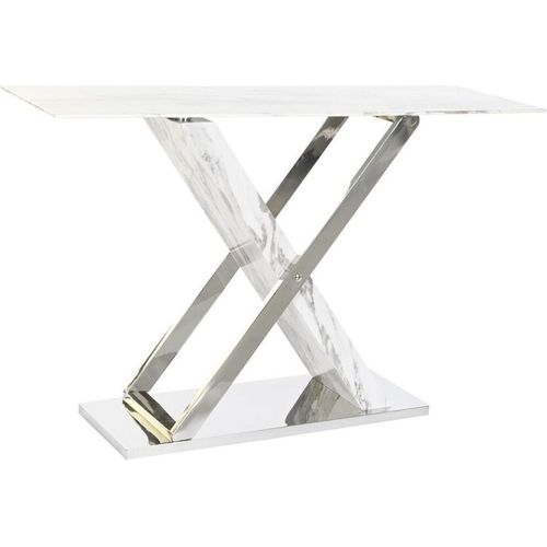 Konsole DKD Home Decor Weiß Grau Silberfarben Kristall Stahl 120 x 40 x 75 cm