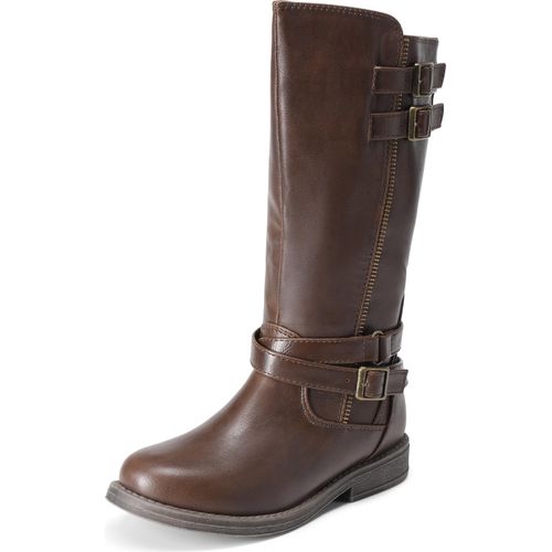 DREAM PAIRS Mädchen Kniehohe modische Reitstiefel Herbststiefel Boots,Size 31,Braun,LUCKID-03