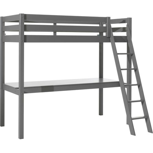Hochbett Karolina 209x165x190 Kinderbett Massivholz grau