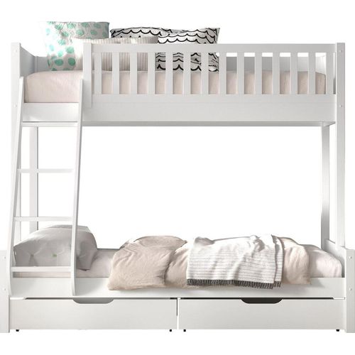 Etagenbett Karyl 208x158x175 Familienbett Massivholz Weiß