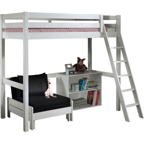 Hochbett Karolina 209x165x190 Kinderbett Massivholz+MDF Weiß