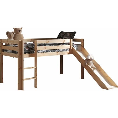Kinderbett mit Rutsche Karolina 210x114x218 aus Massivholz in natur