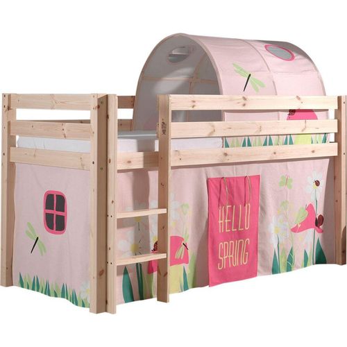 Kinderbett Karolina 210x114x106 Massivholz Natur Textilset Spring 2