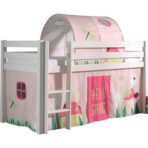 Kinderbett Karolina 210x114x106 Massivholz Weiß Textilset Spring 2