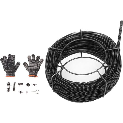 Kanalreinigungskabel, Abflussschnecke, Schlangenrohr, Ausbaggerung, Federreiniger für Waschbecken, Duschrohre, 16 mm, 30 Meter