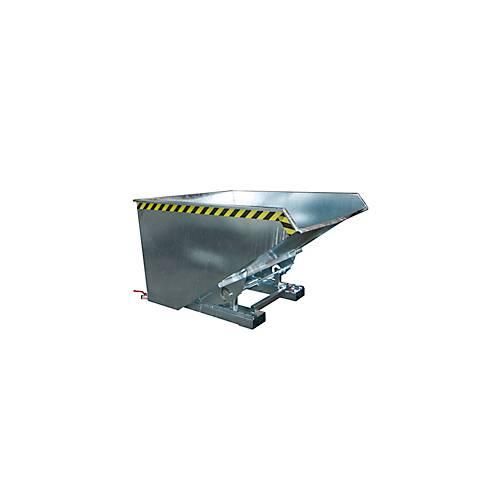 Bauer Kippbehälter EXPO-E 1700, mit Rollen, Deichsel & Ablasshahn, öl-/wasserdicht, abrollend, B 1570 x T 1720 x H 1095 mm, feuerverzinkt