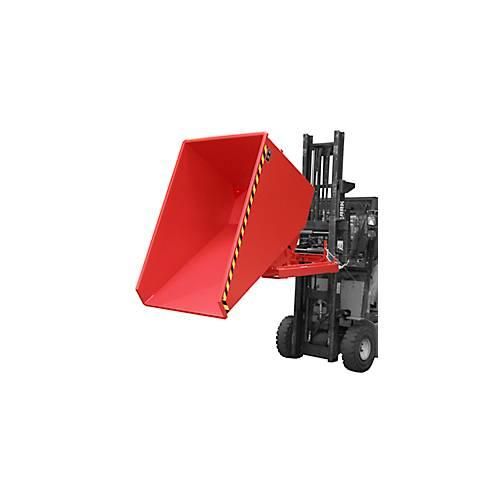 Bauer Kippbehälter EXPO-E 1200, mit Rollen, Deichsel & Ablasshahn, öl-/wasserdicht, abrollend, B 1070 x T 1720 x H 1095 mm, feuerrot RAL 3000