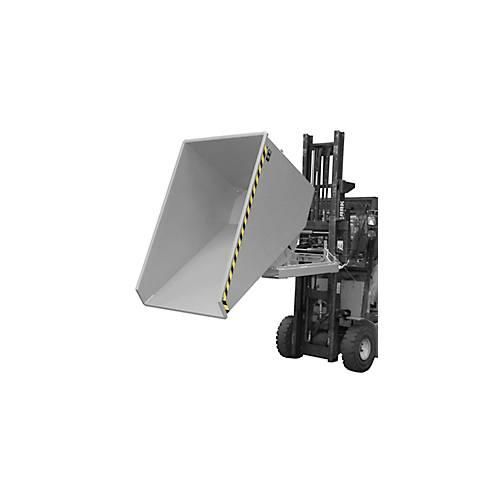 Bauer Kippbehälter EXPO-E 1200, mit Rollen, Deichsel & Ablasshahn, öl-/wasserdicht, abrollend, B 1070 x T 1720 x H 1095 mm, mausgrau RAL 7005